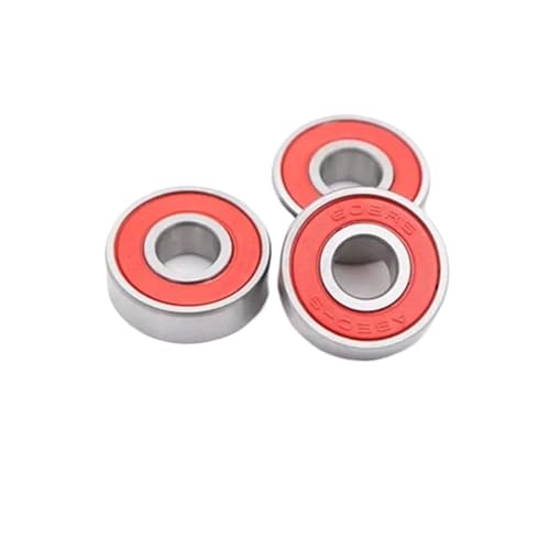Roues de skateboard rouges avec roulements 608 2RS ABEC-9 en acier