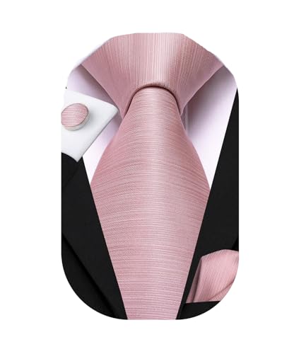 Image of Dubulle Mens Paisley Striped Tie Woven Necktie for Men and Handkerchief Cufflinks Set Wedding Formal Business
