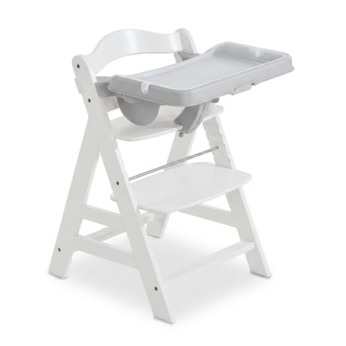 Image of hauck Alpha+ Grow Along Booster High Chair with Tray Table, White /Grey