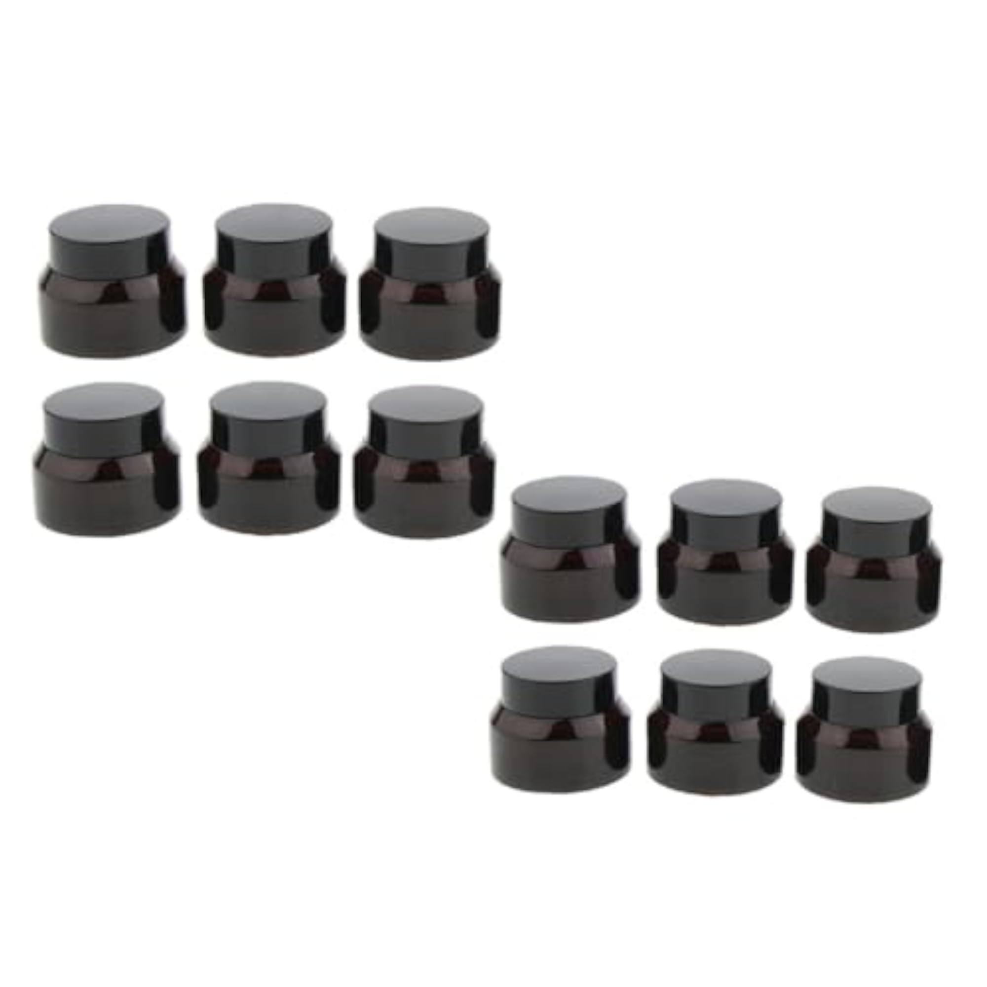 12 Pieces Refillable Glass Amber Cream Empty Lip Balm Containers