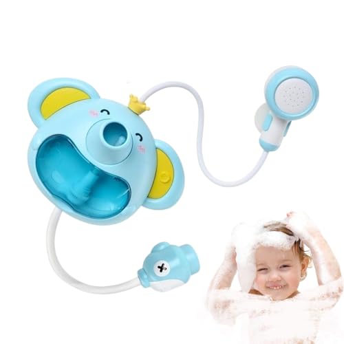 Frfik Cabezal de Ducha de Juguete de baño para niños pequeños, Juguete de bañera con rociador de Agua de Elefante,Fabricante de Burbujas de baño de Elefante - Aspersor de Juguete acuático para