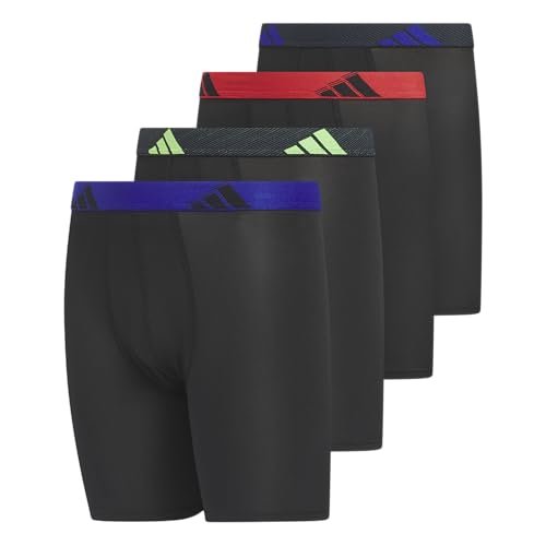adidas boys Youth Microfiber 4-pack Long Boxer Brief