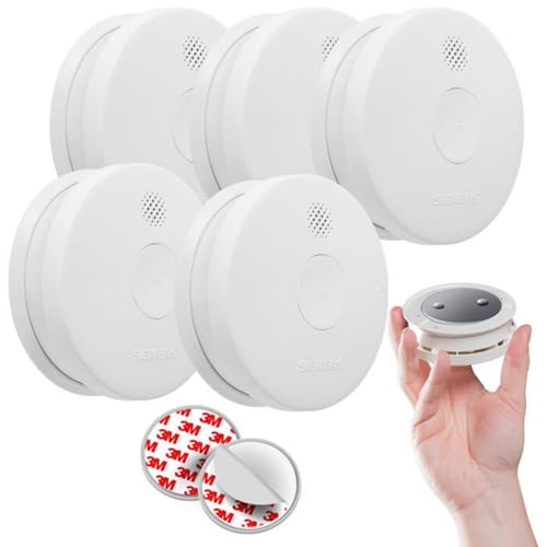 SIEMENS - Lot de 5 détecteurs de fumée NF Autonomie 5 Ans Garantie 3 Ans - 5TC1292-6 + Supports aimantés