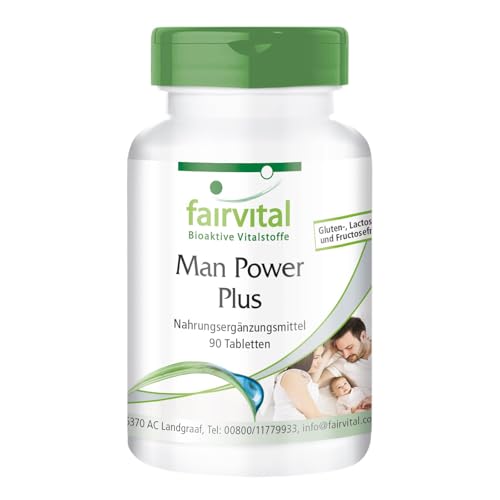 Fairvital | Man Power Plus - 90 comprimidos - con L-arginina, zinc y selenio - de calidad probada y altamente dosificado - 100% vegano - Made in Germany