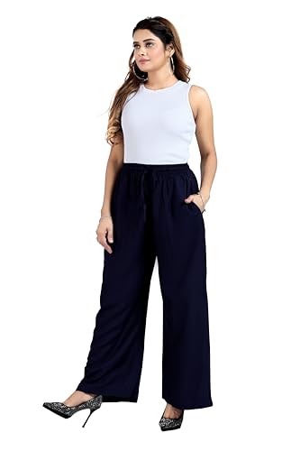 Image of BENKILS Women's Cotton Reyon Regular Fit Palazzo Pants - Available Size - M to 6XL