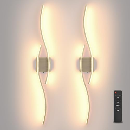 Image of Battery Operated Wall Sconces Set of Two, bronze 39.4 inch 3 Color LED dimmable Wireless Wall Sconce with Remote Control, USB Rechargeable Wall Lights for Living Room Bedroom Hallway Background