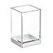 mDesign Plastic Bathroom Vanity Counter Organizers, Dispenser Pump, Toothbrush Stand, Storage Jar, Soap Dish, for Cotton Swabs, Toothpaste, Makeup, Lumiere Collection, Clear/Brushed Chrome