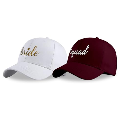 Image of LADY&HOME Bachelor /Bachelorette Party Baseball Hats Set, Embroidered Adjustable Cotton Truck Caps
