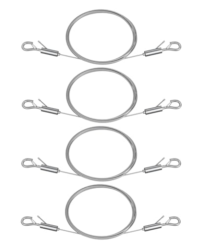 Uniclife 4 Pack Adjustable Picture Hanging Wire, 2 m*1.5 mm Picture Wire, Pictures Hanging Kit for up to 45 kg, Heavy Duty Stainless Steel Wires Rope for Mirror Curtain Photo Frame & Art