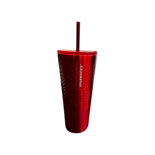 Starbucks Metallic ‘Candy Textured’ Spiral SS Tumbler 2022 Christmas (red)