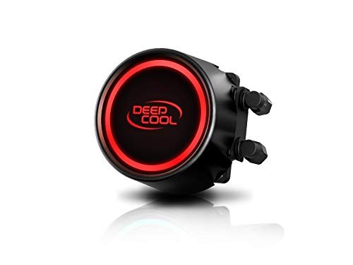 DEEP COOL GAMMAXX L240T Raffreddatore di Liquido AIO Rosso, LED Rosso su waterblock e Ventola, Tecnologia Anti-perdite all'Interno, Compatibile AM4, Garanzia di 3 Anni