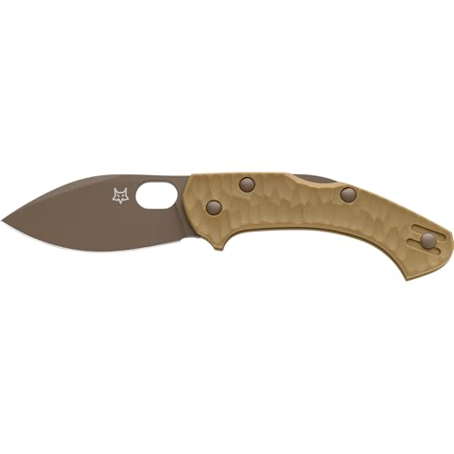 Fox Knives Zero 2.0 Desert Warrior FX-FA311 CT, Jens Anso Design Lockback Folding Pocket Knife, 2.76in N690Co Stainless Steel Blade, FRN Handle, Thumb Hole Opener, EDC Every Day Carry (Coyote Tan)