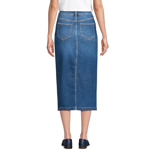 Lands' End Women's Soft Denim Midi Column Skirt2