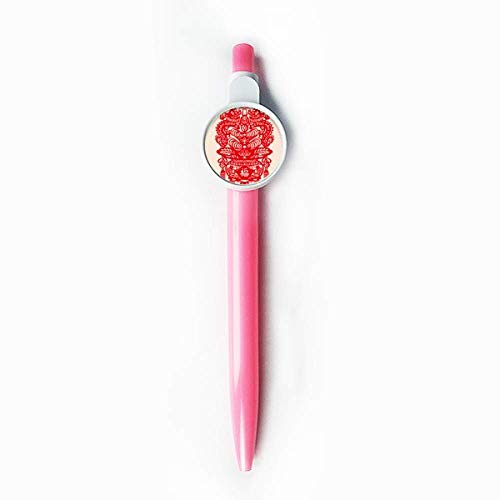 Stylo bille bleu rétractable motif dragon rouge de Chine DIYthinker