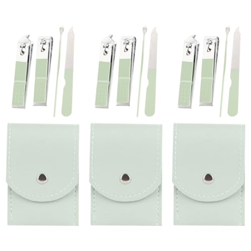 PACKOVE 3Set Professional Nail Kit Portable Tool Set with Carbon Steel Clippers for Easy Removal and Nail Care for Home Manicure and Grooming
