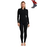 Merino.tech Women’s Merino Wool Base Layer Set - Zip-Up Heavyweight, Midweight Thermal Top & Bottom (Medium, 320 Charcoal Grey Zip-up)