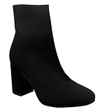 MIA Women's Erika Stretch Knit Sock Booties, Black, Size 7.5