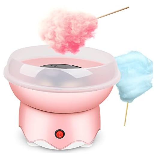 Cotton Candy Machine for Kids,Candy Floss Maker,Portable Cotton Candy Maker,DIY Marshmallow Machine with Large Splash-Proof Plate for Home Birthday Family Party Cinema (Pink)