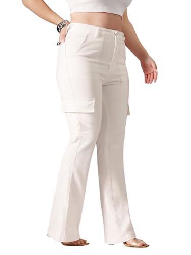 Image of Miss Chase A+ Women's High Rise Regular-Length Stretchable Denim Wide-Leg Shaping Jeans