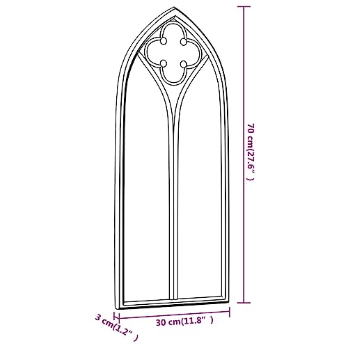 Miroir Sable 70x30 cm Cadre Robuste Fer Effet Rouille Reflet Mural