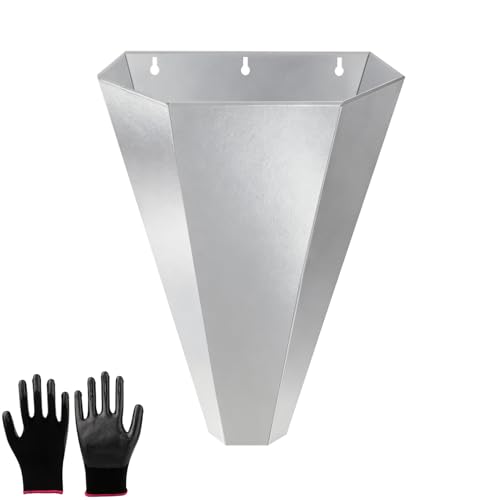 TAGEPUJIE Chicken Cone Galvanized Steel Poultry Restraining Cone with Safety Gloves for Chickens Broilers Roasters and Turkeys Up to 15 Pounds Flat-Back Design Easy to Clean (1 Pack)