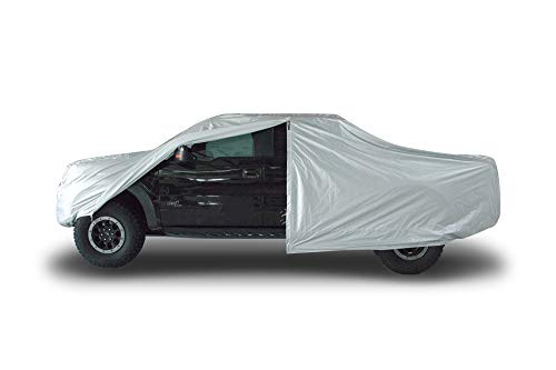 Shieldo Deluxe Truck Cover with Door Zipper Windproof Straps and Buckles 100% Waterproof All Season Weather-Proof Fit Full Size Truck Length Up to 233 Inches …