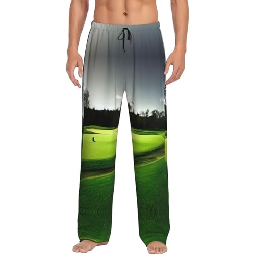 Pantalon de pyjama homme grande taille vert avec poches fonctionnelles