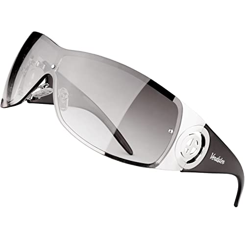 Verdster Sunglasses for Women Oversized Womens Trendy Sun Glasses Wraparound Non Polarized Sunnies Large Cosmo Black/Black