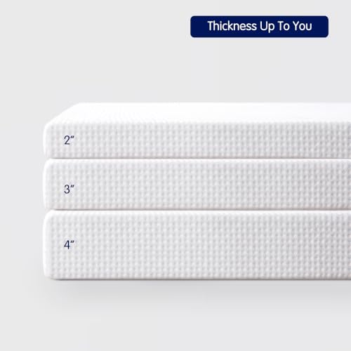 Image of Subrtex Mattress Topper, Twin XL Memory Foam Topper with Cover, 3.5inch, White