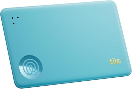 Life360 Tile Slim - Localizzatore e tracker Bluetooth per portafogli, etichette di bagagli, passaporti e altro. Compatibile con iOS e Android. Trova telefono. Pacchetto da 1 (Aqua Lemon)