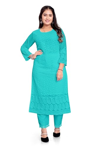 Image of IMPEX Women's Georgette Chikankari Embroidery