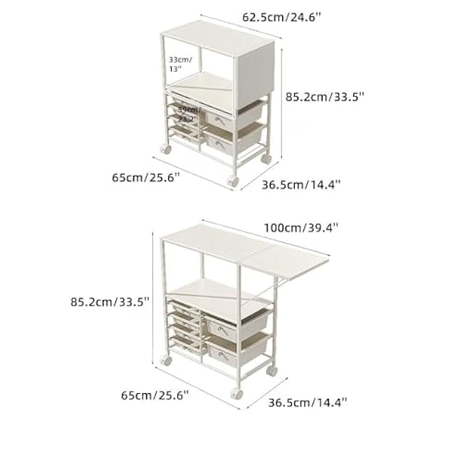 Freestanding Kitchen Storage Shelf Pantry Cabinet Storage Cart Sideboard with Wheels Metal Frame for Dining Room Living Room Multi-Purpose-GAHmk3GM