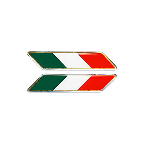 4R Quattroerre.it 482A Stickers 3D Bandera Italia Inclinada HQ, Juego de 2, 16 x 80 mm, Tricolor Cover