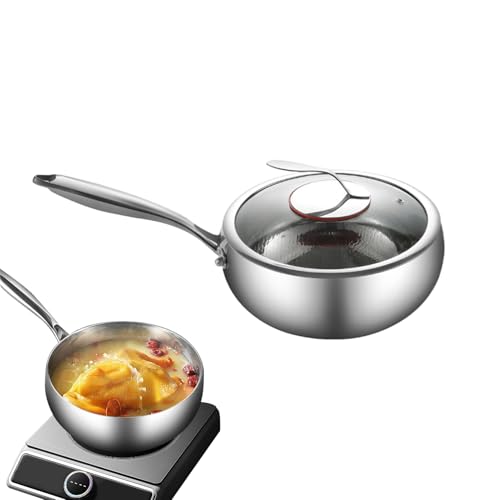 Cooking Wok Pan - Deep Frying Pan with Lid,Titanium Coating Quick-Heating Flat Bottom Induction Cookware, Kitchen Accessories for Stir-Fry Dishes Soup Making Stewing