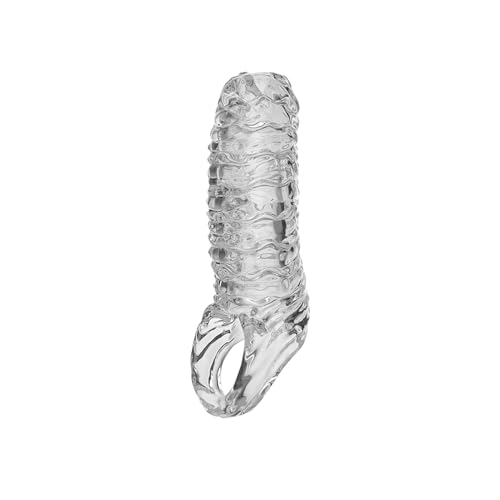 Kutocesy Funda Pene con Anillo Testiculo Antideslizante Juguete Sexual de Silicona Funda Pene Transparente Reutilizable Hombres Alargamiento de Fundas Juguetes Sexuales Parejas (Transparently)