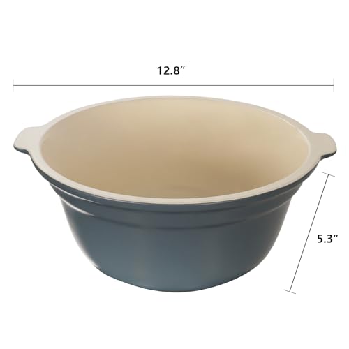 Tazón de Cerámica Zing 5 QT, Bowl Grande Redondo, Gris Sal Marina miniatura 7