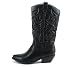 Soda Women's Reno Western Cowboy Pointed Toe Knee High Pull On Tabs Boots, Black size 7