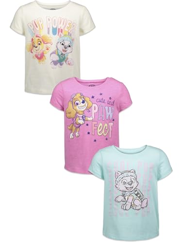 Paw Patrol Everest Skye Girls 3 Pack Graphic T-Shirts Toddler to Little Kid