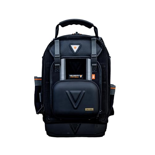 Velocity Pro Gear Rogue 45 Tool Backpack Compact Tool Bag with Pockets Removable Pouch Water Resistant Finish and 45L Storage Black