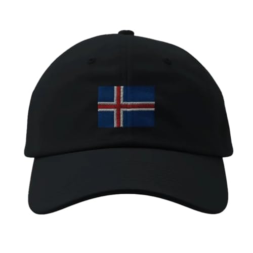 Casquette Drapeau de l'Islande Noir idéale pour randonnée et voyage