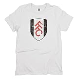 Fulham FC Color Badge Premium Cotton T-Shirt - White (US, Alpha, X-Large, Regular, Regular, White)