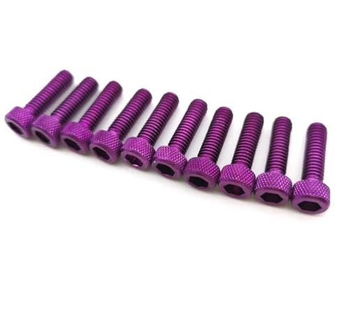 Vis de carénage moto M6x20mm violettes idéales pour l'atelier mécanique