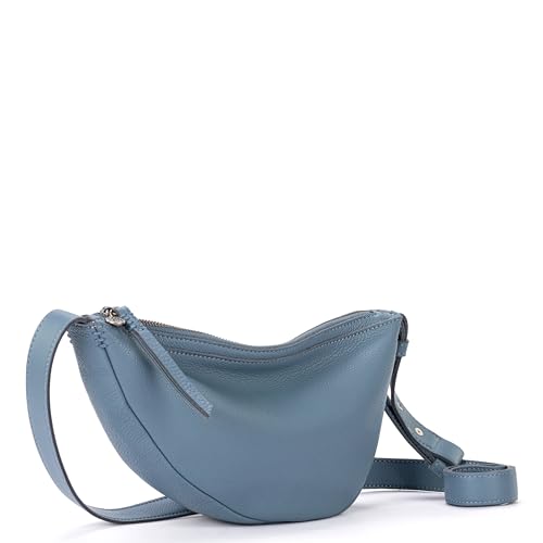 Image of The Sak Tess Sling Bag in Leather, Adjustable Crossbody Strap, Maritime