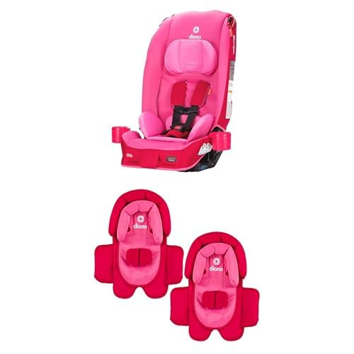 Bundle of Diono Radian 3R, All-in-One Convertible Car Seat, Rear and Forward Facing + Diono Cuddle Soft® 2-in-1 Head Support with Chest Pads Pack of Two - Pink Cotton Candy