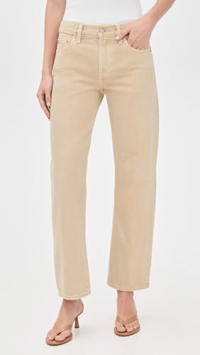 Image of PISTOLA - Lexi Mid Rise, Signature Bowed Straight Jeans - Light Denim Jeans