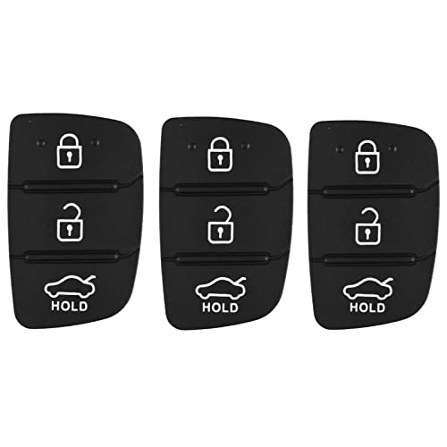 Caoutchouc De Remplacement De Voiture avec Boutons Clé De Voiture Clavier à 3 Boutons Clé De TéLéCommande pour Voiture en Caoutchouc pour La PièCe De Rechange De La Coque De Clé,Hyundai Ix35etc.