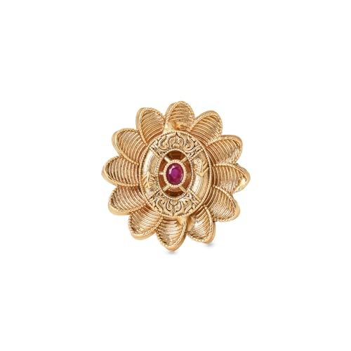 Image of I Jewels Gold Plated Traditional Design Comfort Fit Adjustable Finger Ring For Women