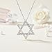 ALESSANDRA BETTINI Star Of David Pendant, 0.10Ctw Natural Diamond Star Shape Pendant, 925 Sterling Silver, 18