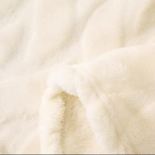 Whale Flotilla 300Gsm Plush Breathable Fleece Throw Blanket For All Seasons, Super Soft Fuzzy Blanket With Decorative Pattern For Couch Sofa(50X70 Inch), Lightweight And Fluffy, White #TOP6