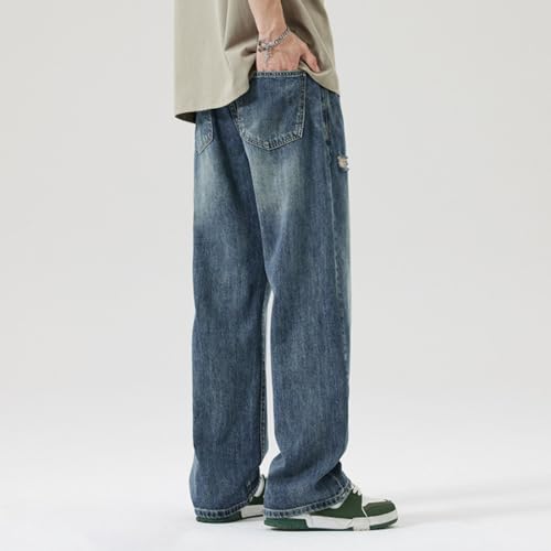 Mens Straight Leg Jeans Mens Baggy Jeans Wide Leg Jean Men Men Baggy Ripped Jean Distressed Skateboard Denim Pants3